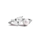 silver pear and pearl toi et moi ring