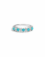 Sterling Silver turquoise and cz ring for her