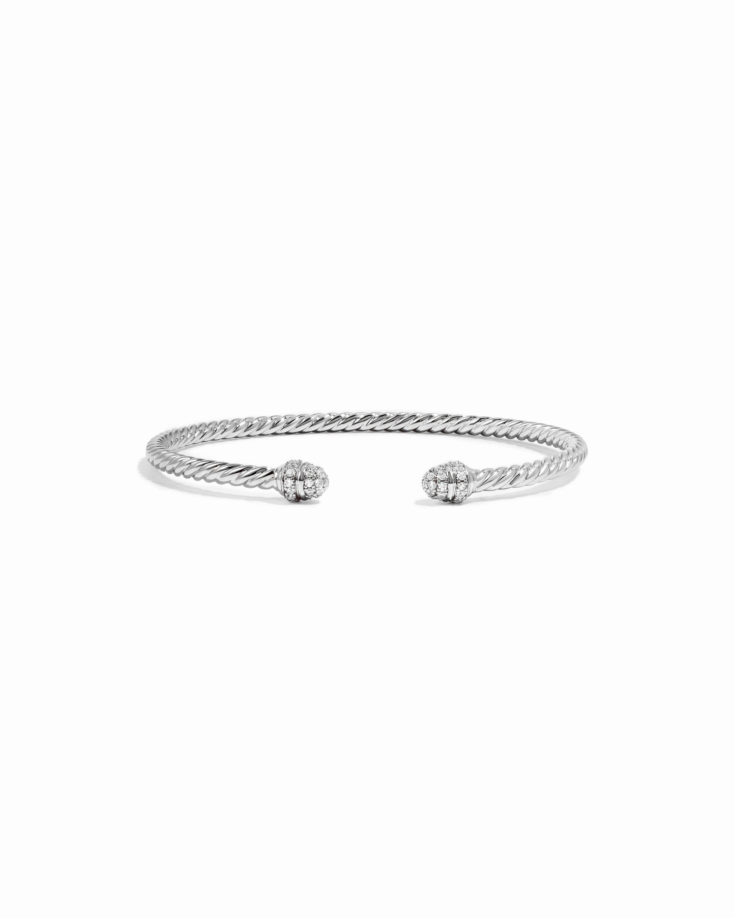 closeup image of silver open cuff bangle bracelet 
