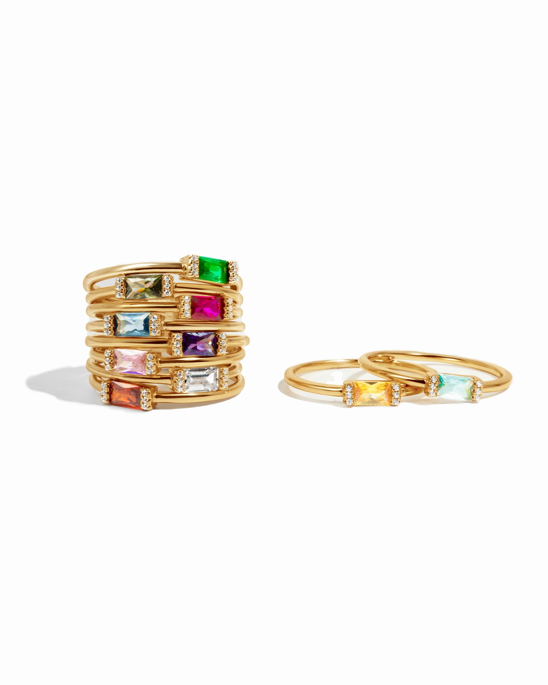 image depicting our various birthtone ring colors