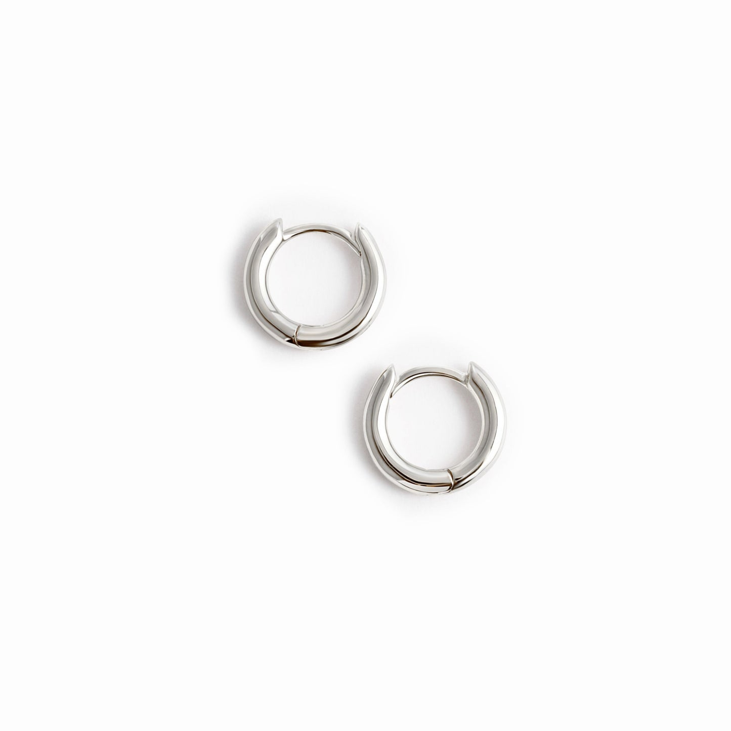 silver mini huggie hoop