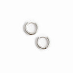 silver mini huggie hoop