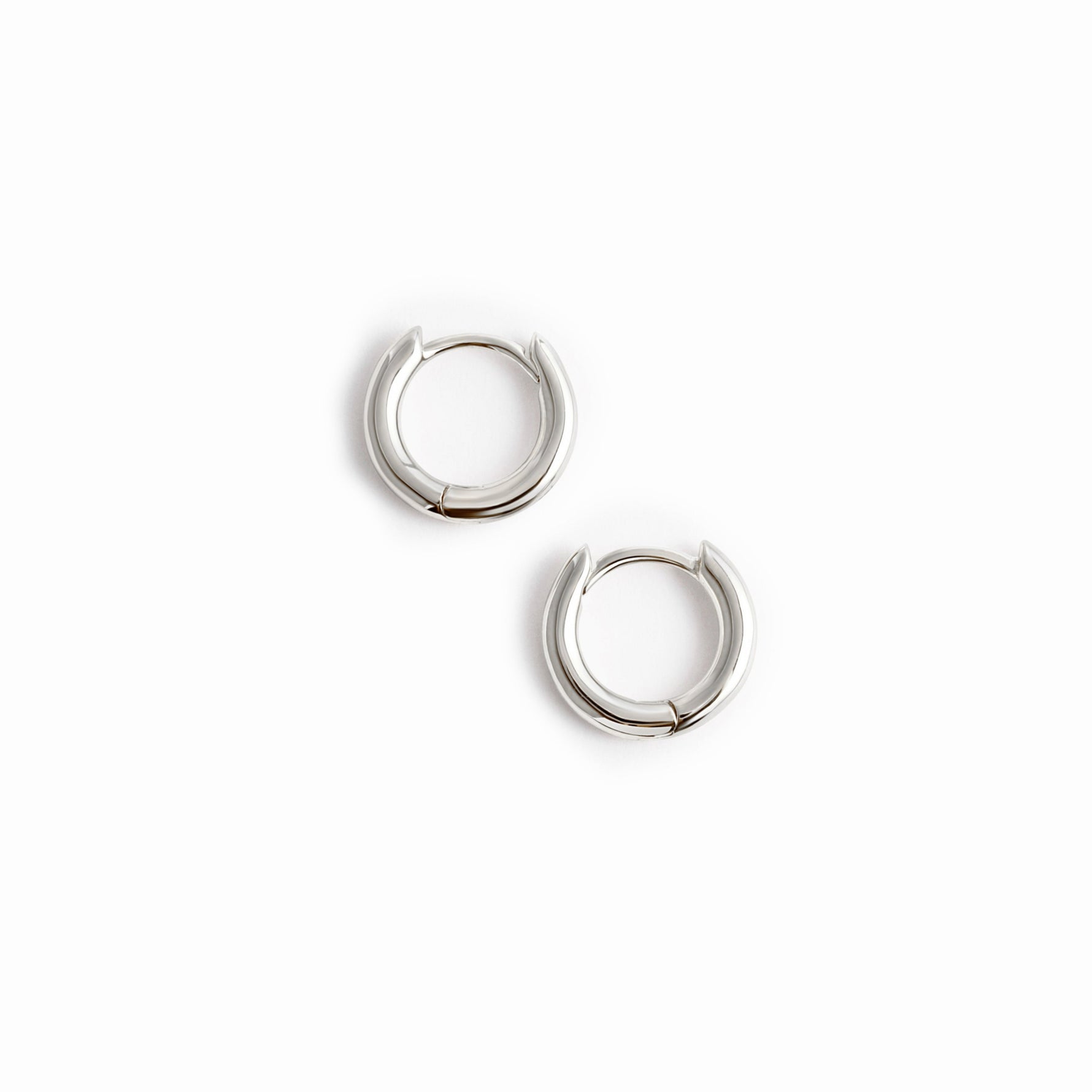 silver mini huggie hoop