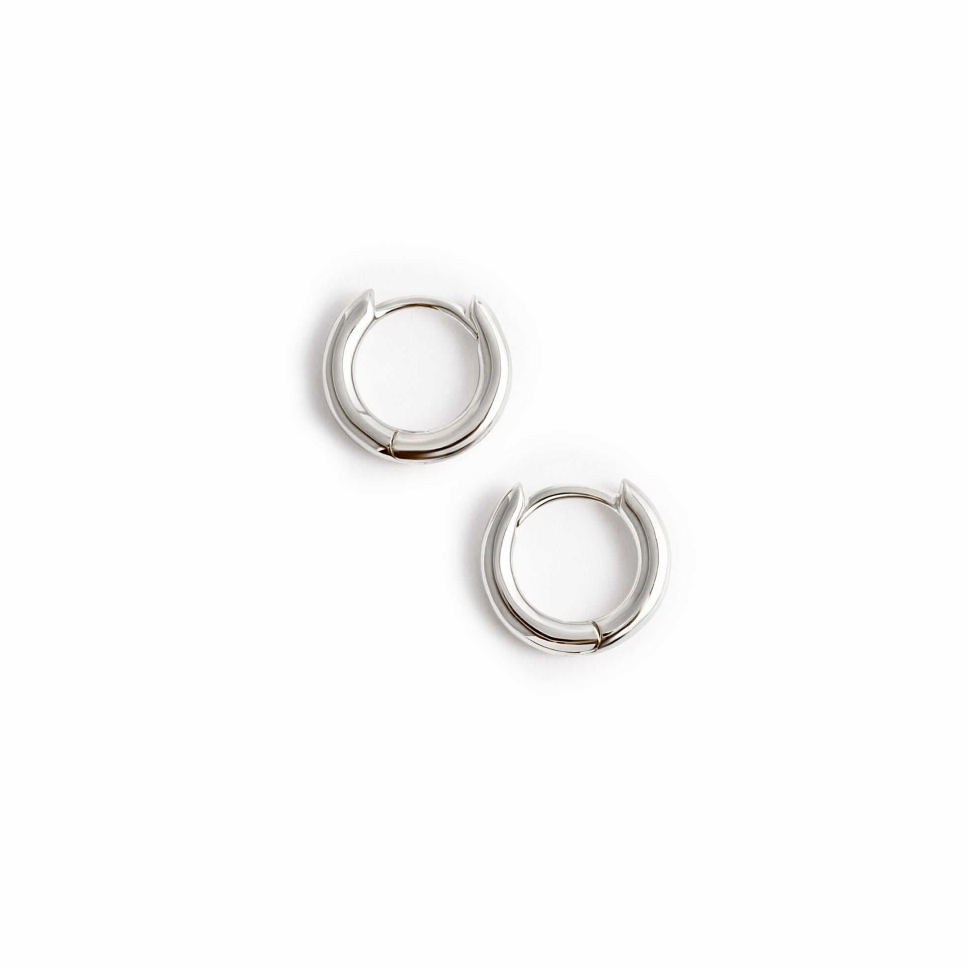 silver mini huggie hoop