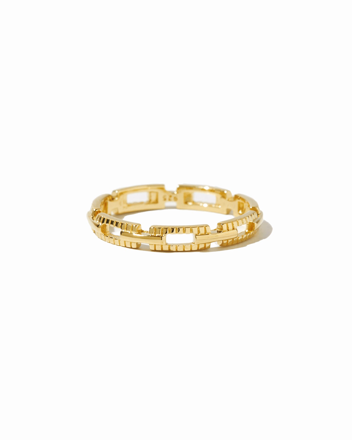 gold square link ring