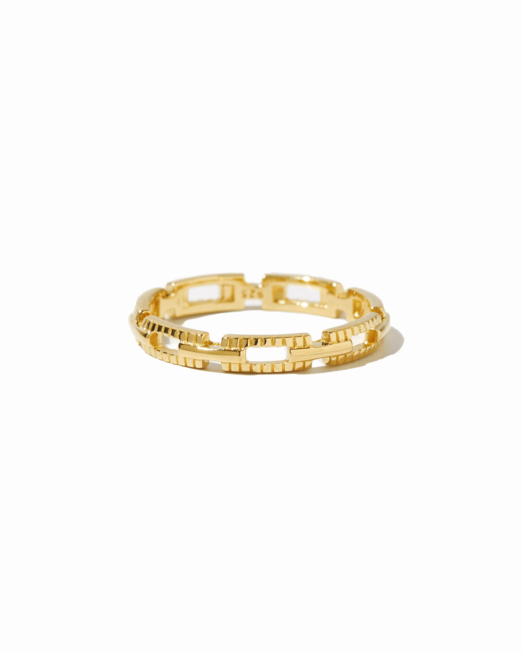 gold square link ring