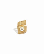 gold pearl statement ring
