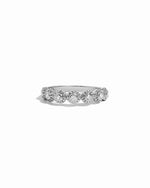 Sterling silver bezel set diamond ring