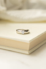 Sterling silver Baguette Dome Ring by Sami Jewels featuring a smooth, rounded design and a sleek baguette-cut accent.