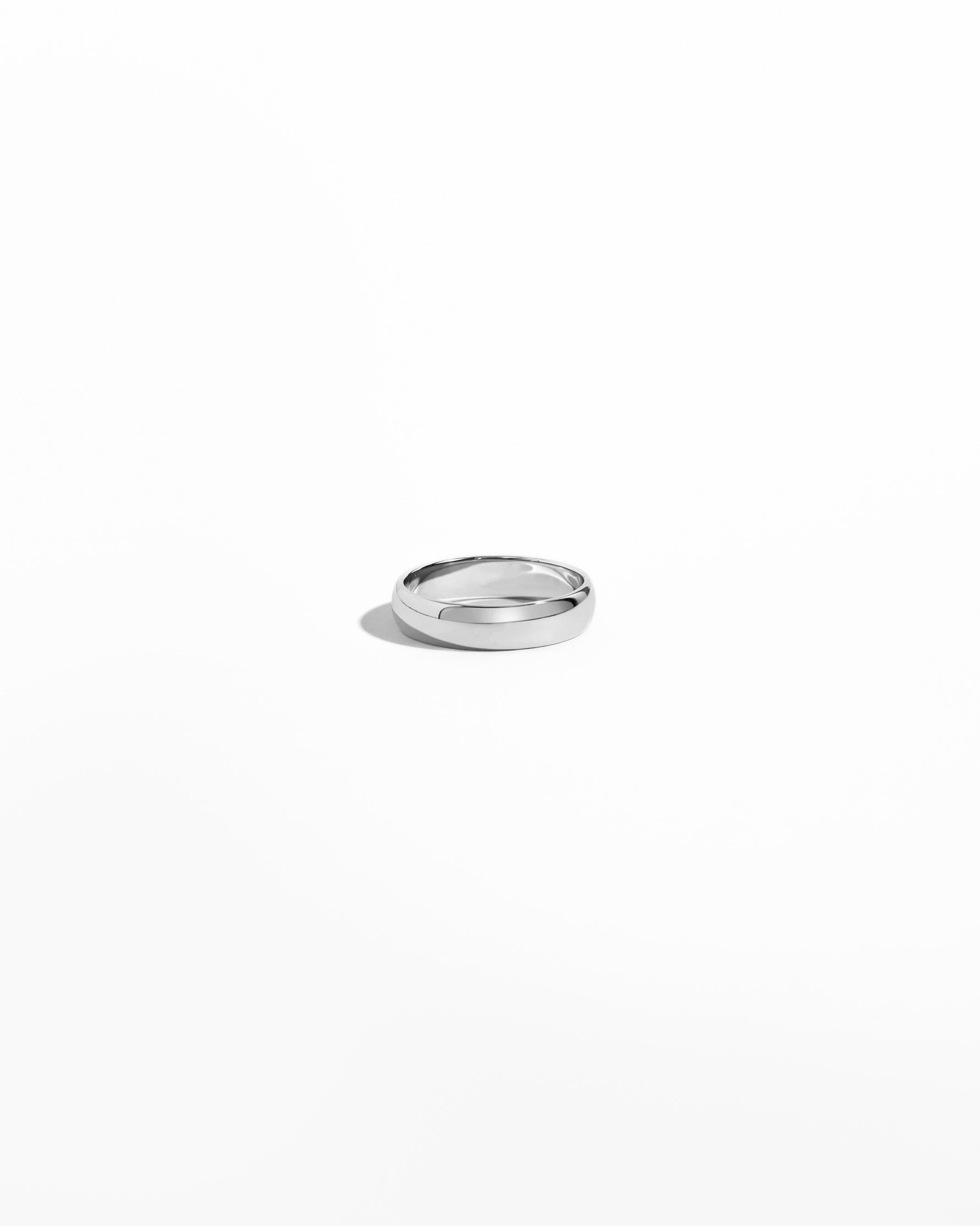 closeup image of sterling silver plain band ring