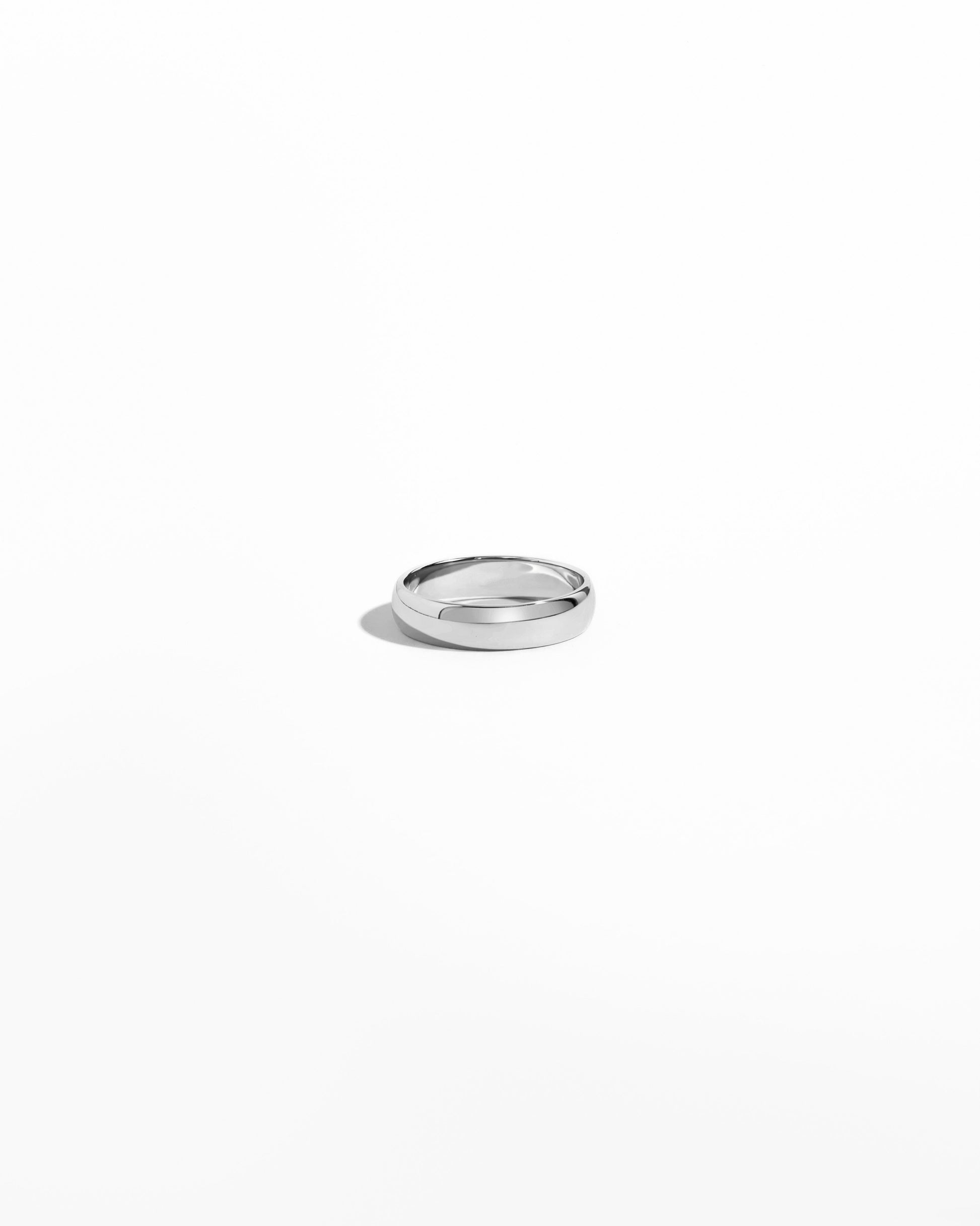 closeup image of sterling silver plain band ring