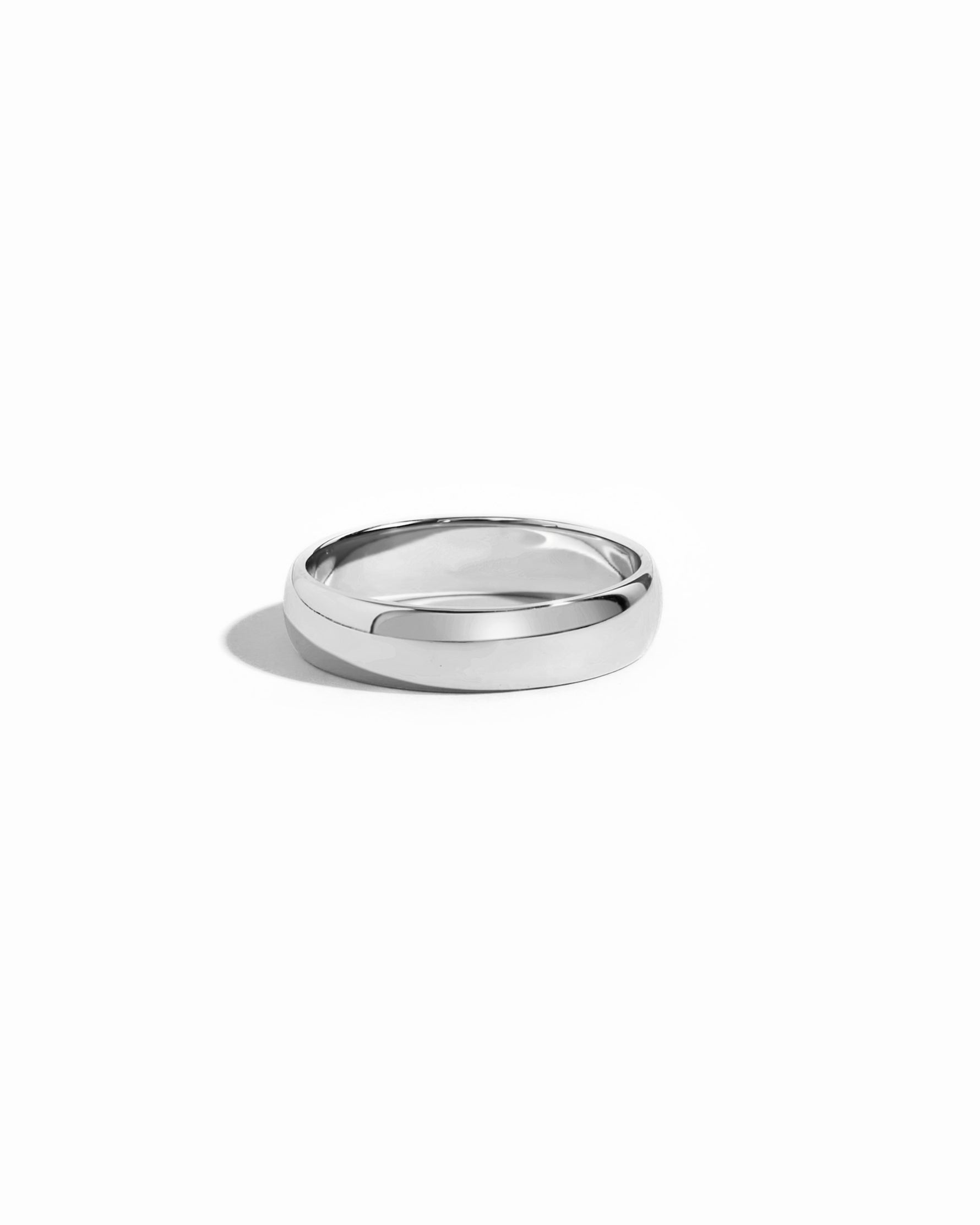 closeup image of sterling silver plain band ring