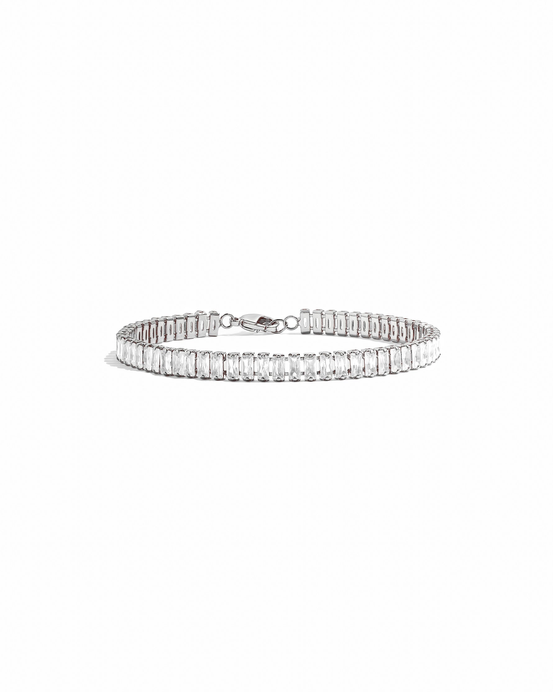 silver baguette bracelet 