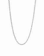 Sterling silver chain necklace on white background