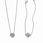 silver four leaf clover pendant necklace and matching pendant bracelet