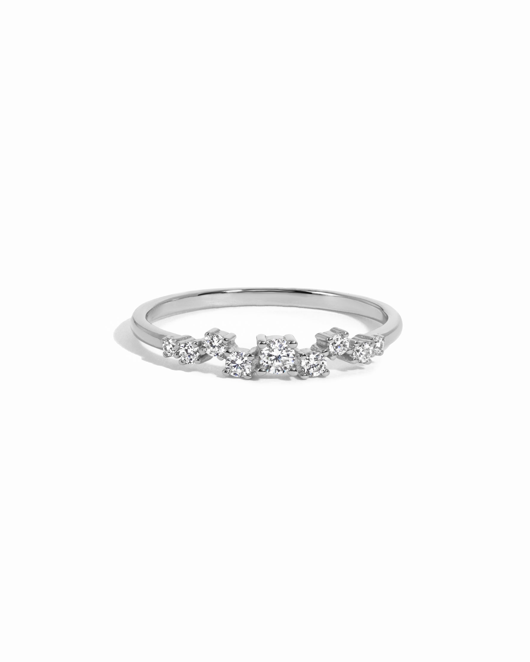 Sterling silver stackable diamond ring