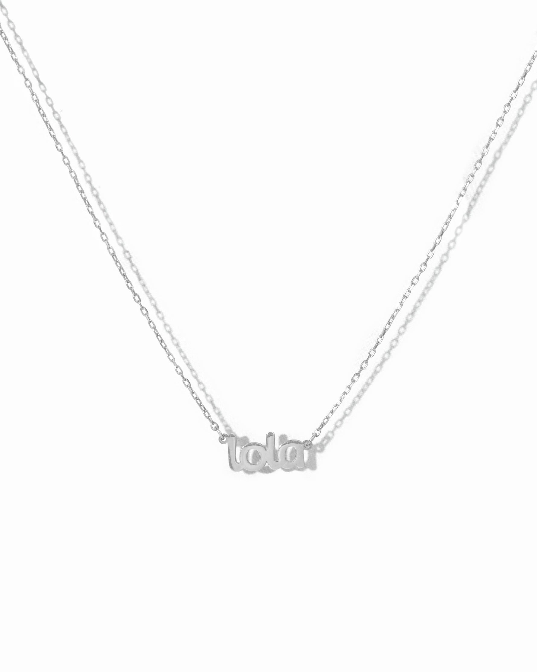 Sterling silver custom name necklace.