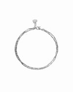 Sterling silver beaded bracelet on white background 