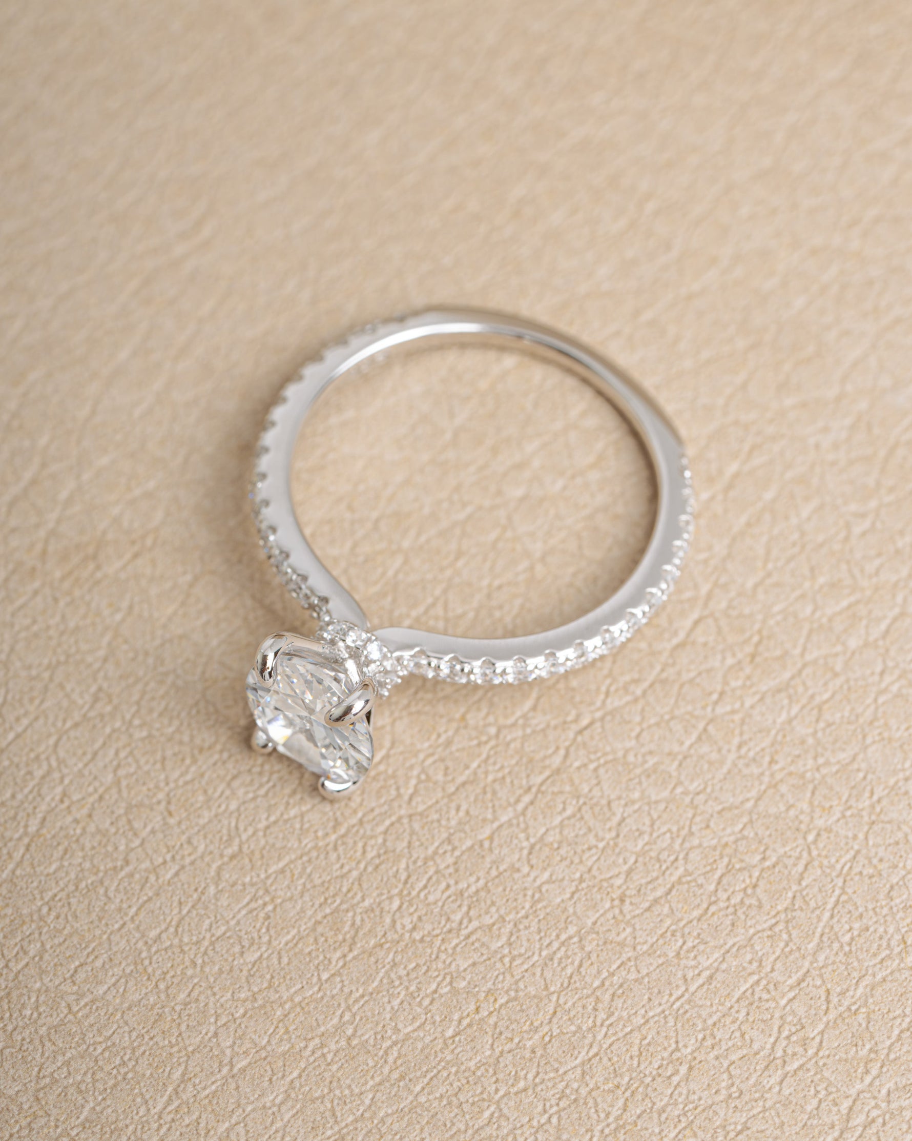 Sterling silver diamond ring for women, perfect as an anniversary gift