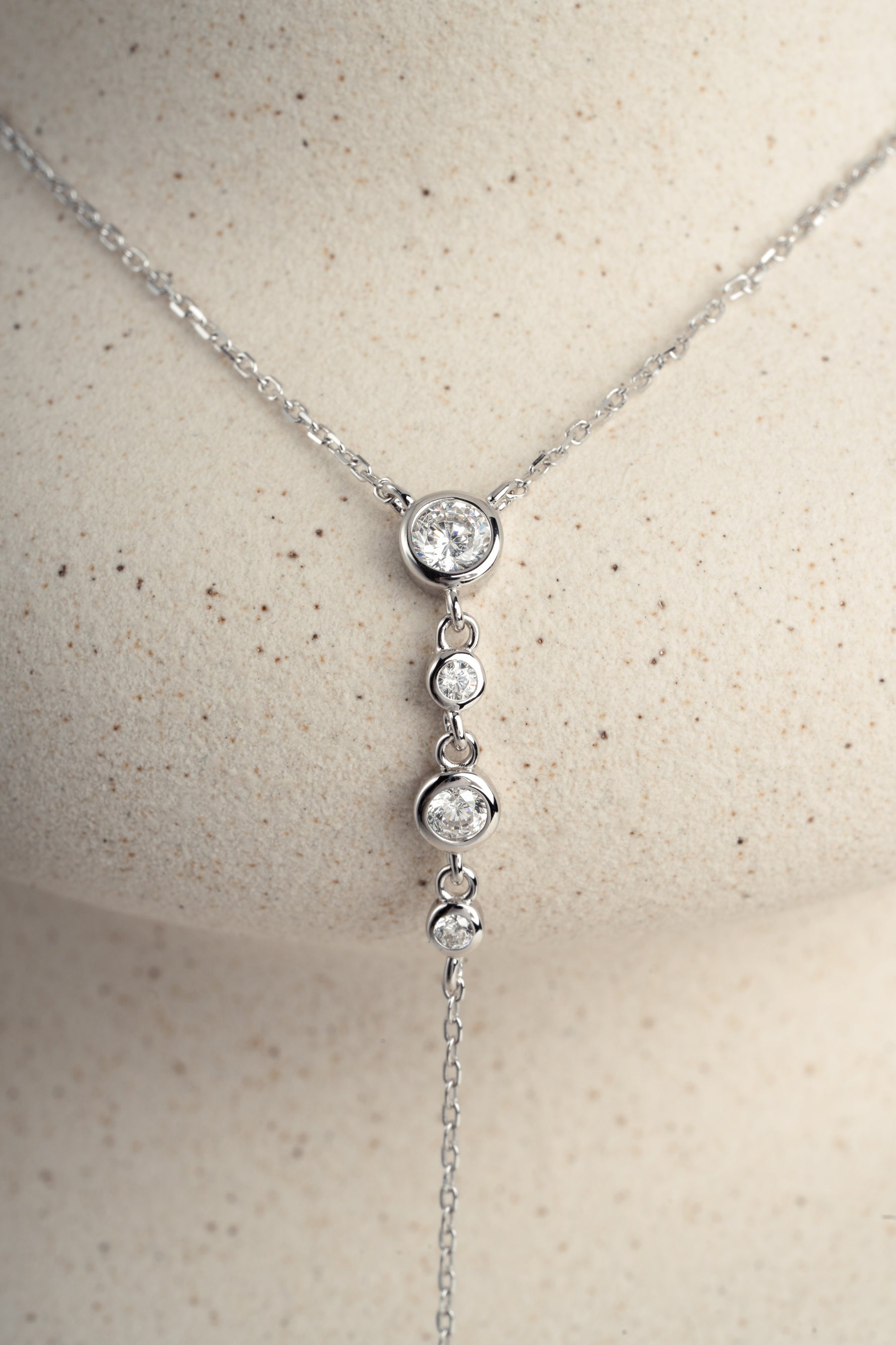 Sterling silver lariat necklace, perfect holiday gift 