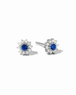 sterling silver sapphire flower earings. 