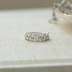 double cluster silver stacking rings