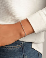 Sterling silver vintage bracelet on models wrist