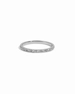 Sterling silver dainty ring on white background