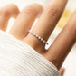 model wearing silver stackable ring