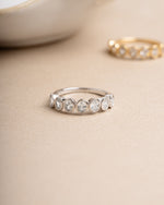 Sterling silver stacking ring with a wedding band design 