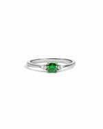 sterling silver emerald green gemstone birthstone ring