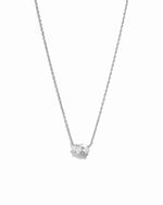 Silver chain pendant necklace on white background