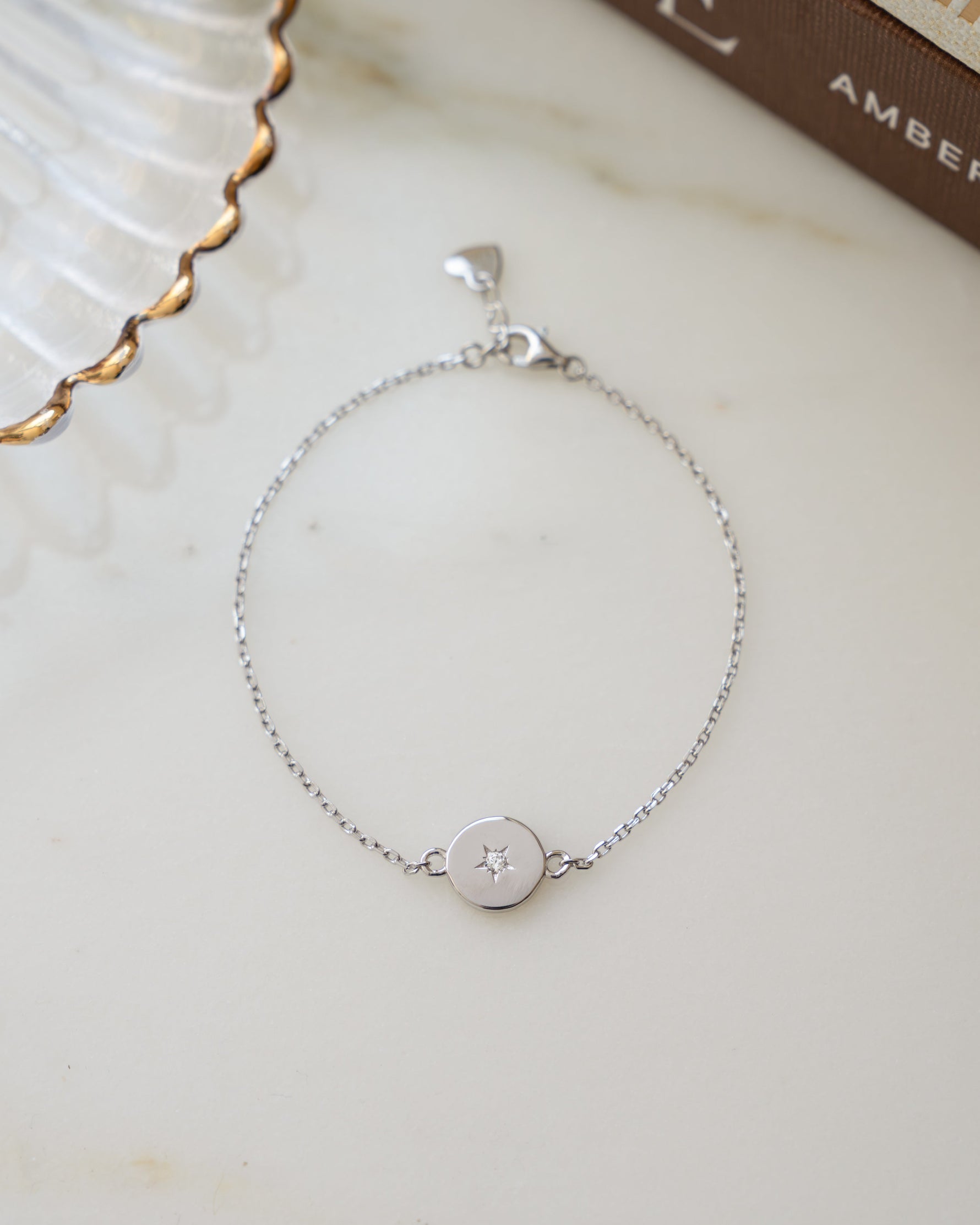 Sterling silver sun pendant gemstone bracelet