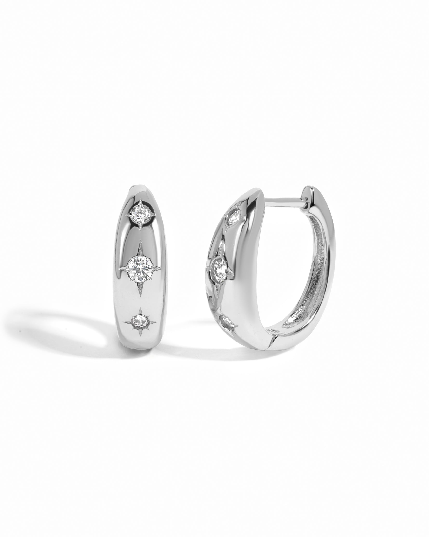 Sterling silver celestial hoops