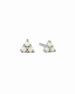 Delicate sterling silver opal stud earrings. 