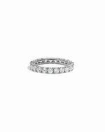 Sterling silver statement studded eternity wedding band. 