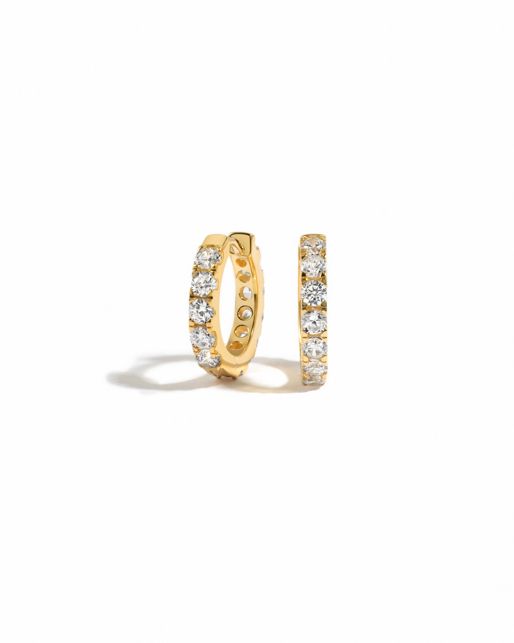 gold studded hoop earrings