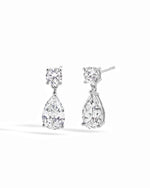 Sterling silver elegant earrings featuring a diamond drop earring design
