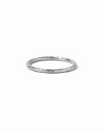 silver textured band ring