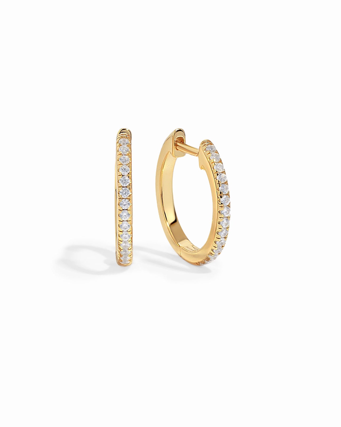 11mm Pavé Huggie Earrings (Two Sizes Available)