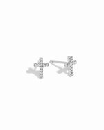 Sterling silver cross stud earrings gift for her