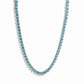 silver turquoise tennis necklace with bezel-set round stones