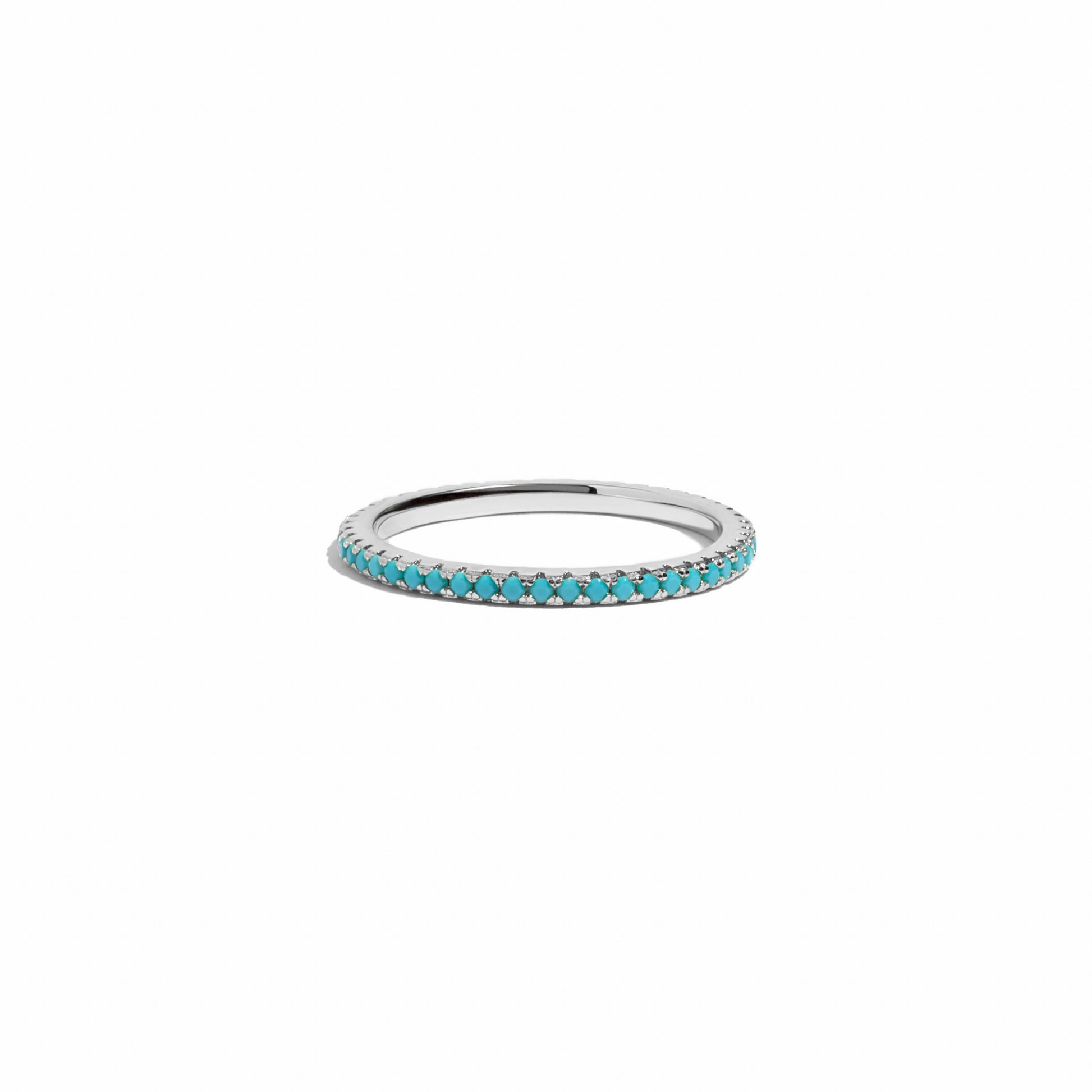turquoise sterling silver eternity band 