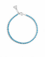 sterling silver round turquoise tennis bracelet