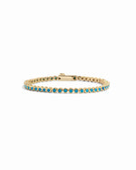 turquoise round bezel tennis bracelet