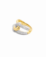 statement ring two tone ring with sterling silver and 14k gold plating