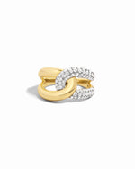 interlocking gold infinity ring with 925 sterling silver 