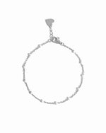 silver white enamel beaded bracelet