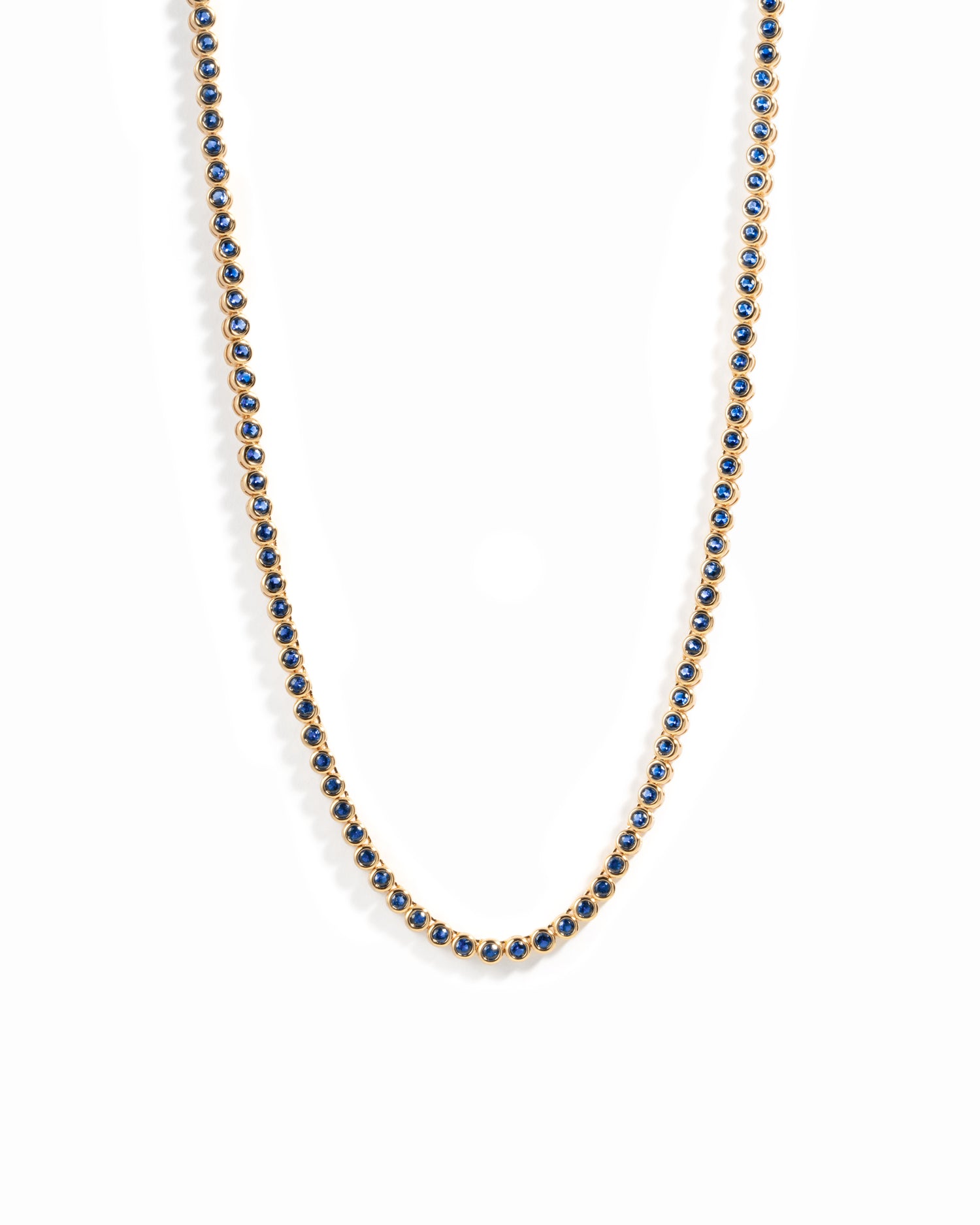 Sapphire Bezel Tennis Necklace