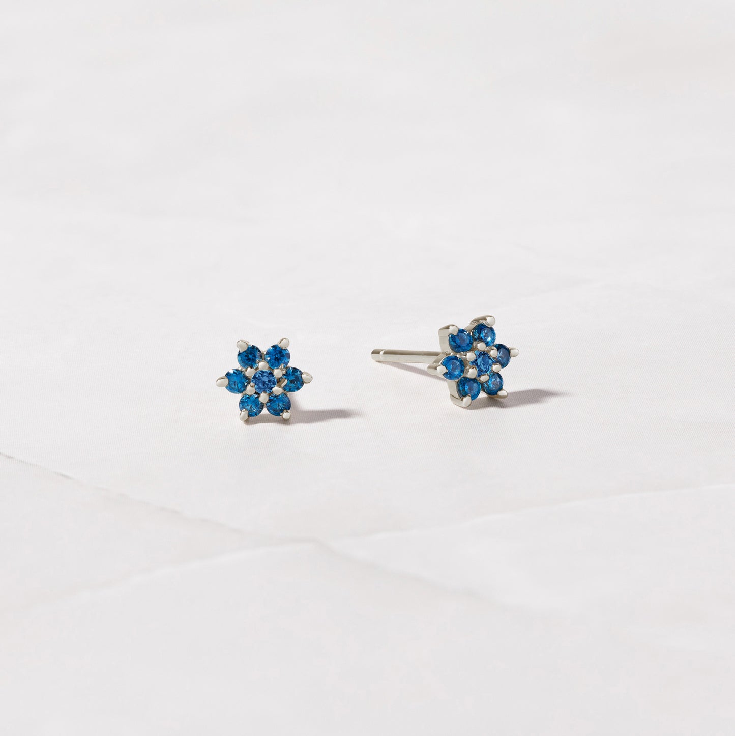 Aquamarine Flower Earrings